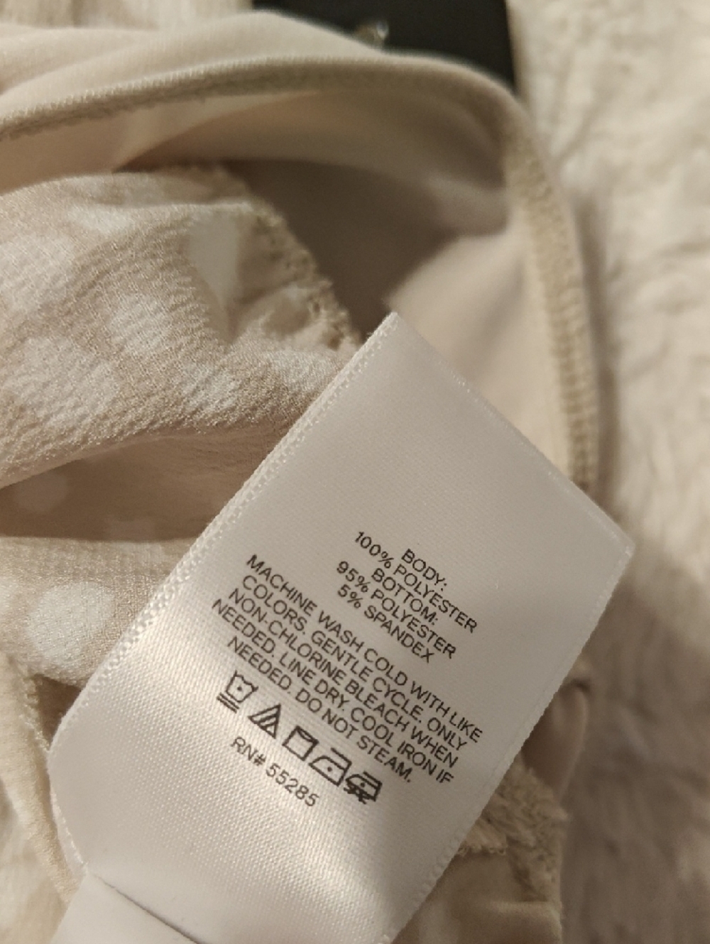 NWT Express Cream Drape-Neck Sleeveless Bodysuit - Picture 6 of 6